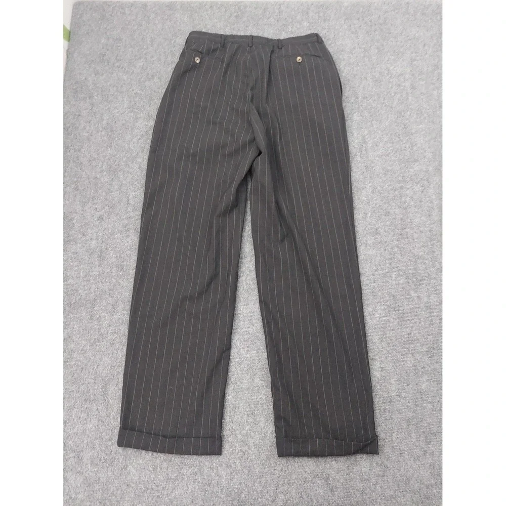 Vtg Polo Ralph Lauren Dress Pants Mens 36x32 Gray Pinstripe Cuffed Pleated